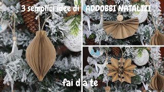 3 semplici idee di ADDOBBI NATALIZI fai da te  MINIMAL e SOSTENIBILI Tutorial Christmas decoration [upl. by Euqinommod]