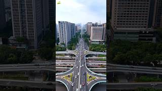 LONGEST CITY AXIS IN THE WORLD  CHENGDU TIAN AVENUE 天府大道成都 city aerial road [upl. by Ahsekat]