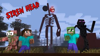 Minecraft Mobs  SIREN HEAD ATTACK  Minecraft Animation [upl. by Domeniga892]