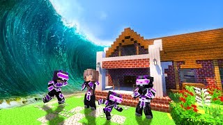 ¿¡FAMILIA DE WHITEZUNDER SOBREVIVE A TSUNAMI EN MINECRAFT  MINECRAFT TROLL [upl. by Read]