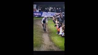 MATHIEU VAN DER POEL SPITS at a FAN in the cyclocross World Cup in Hulst [upl. by Bergin106]