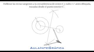 Trazado de las dos rectas tangentes exteriores a dos circunferencias ©AULAINTEGRÁFICA [upl. by Weingarten]