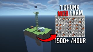 Simple Mob Farm1 Chunk Only  Minecraft 120 [upl. by Vasili]