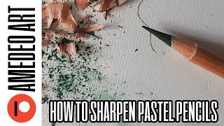 How to sharpen pastel pencils pastel sharpener craft knife sandedpaper amp crank handle sharpener [upl. by Ylrebma]