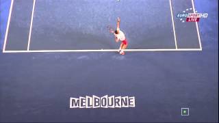 2014 AO Wawrinka serve from above [upl. by Ecnerwal176]