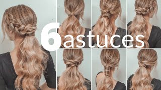 Comment cacher un élastique avec ses cheveux 💗 Tuto coiffure simple et belle avec tresse 💗 [upl. by Thissa]