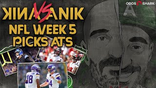 ANIK vs ANIK NFL PICKS ATS FOR WEEK 5  JON ANIK vs JASON ANIK [upl. by Dahcir169]