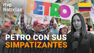 COLOMBIA MARCHA en APOYO a GUSTAVO PETRO en BOGOTÁ  RTVE Noticias [upl. by Cerveny]