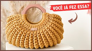 Bolsa de Crochê em Fio de Malha  Bolsa de Crochê Fácil para Iniciantes  Modelo Praia Dazz Crochê [upl. by Yttiy]