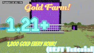 How to Make the EASIEST Gold Farm In Minecraft Bedrock 121 [upl. by Shane757]