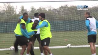 TOP CORNER Kompany scores cracking winner INSIDE TRAINING [upl. by Adoc]