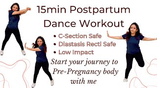 15 mins Postpartum Zumba workout  CSection Safe  Low Impact  Diastasis Recti SafeG Fit by Geetz [upl. by Geehan]