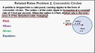 Calculus Related Rates Problem 2 Concentric Circles [upl. by Ninon]