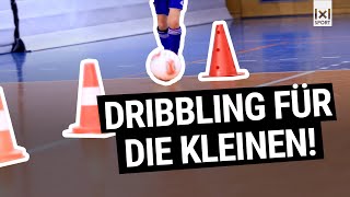 Bambini Fußballübungen Halle  Dribbeln lernen auf spielerische Art und Weise [upl. by Acinoj666]