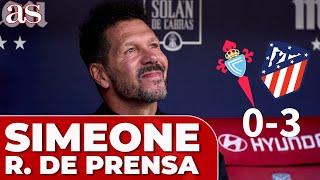 CELTA 0  3 ATLÉTICO DE MADRID  SIMEONE RUEDA DE PRENSA  GRIEZMANN MORATA SAÚL [upl. by Mcgrody985]