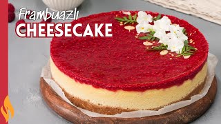 TAM ÖLÇÜLÜ 👌🏻 Kolay Frambuazlı Cheesecake Tarifi 🍰 [upl. by Orelee]