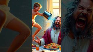 Disrespectful Child Pours Water on Jesus 😭 biblestudies jesuschrist biblequizonjesus biblequiz [upl. by Marigold]