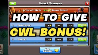 HOW TO GIVE CWL BONUS🤩🔥  CWL MEDAL DISTRIBUTION IN CLASH OF CLANS [upl. by Cerellia]