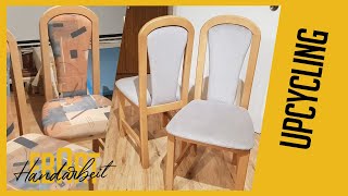 STÜHLE neu beziehenpolstern  Sitzgarnitur Teil 1  UPCYCLING  EbArt [upl. by Jacobson]