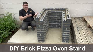 Building a Brick Pizza Oven Stand  DIY First time Bricklaying [upl. by Lenci774]