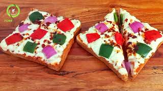 Stop Buying Pizza  Try This 10 Minutes Recipe  Bread Pizza Recipe Without Oven By FORKampKNIFE [upl. by Nyrehtak622]