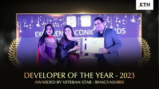 Actress Bhagyashree Awarding ETH Infra the Developer of the Year Award 2023 Residential [upl. by Ispep448]