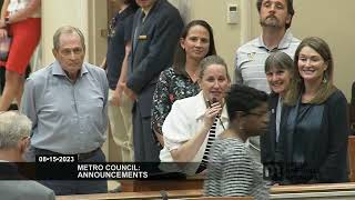 081523 Announcements and Metro Council Meeting [upl. by Nyrret]