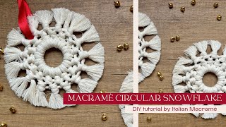 Tutorial fiocco di neve circolare  DIY Circular snowflake in macramè [upl. by Johnsten]