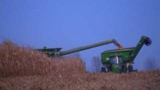 KLEIN FARMS LIBERTY IN CORN HARVEST DAY ONE 2009 VIDEO 2 [upl. by Kalie]