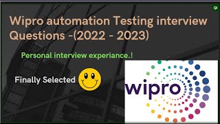 Latest wipro automation testing interview questions for experienced candidates [upl. by Nnaharas]