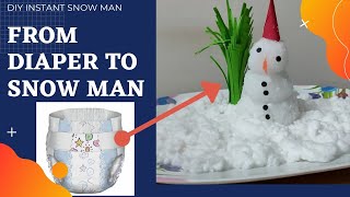 easy science experiment with sodium polyacrylate  How to make a snow man from diaper diy craft [upl. by Seto]