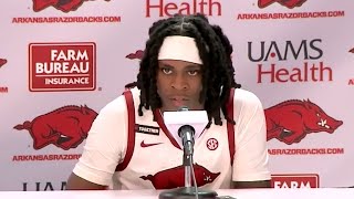 Keyon Menifield Devo Davis postgame  Arkansas 106 UNCW 90 [upl. by Eikciv171]