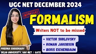 FORMALISM  LITERARY THEORY IMPORTANT TOPICS  UGC NET DEC 2024 ENGLISH LITERATURE  PRERNA MAAM [upl. by Kendy]