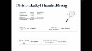 Företagsekonomi 1  Kalkylering  Kapitel 11  Divisionskalkyl amp moms [upl. by Sualohcin]