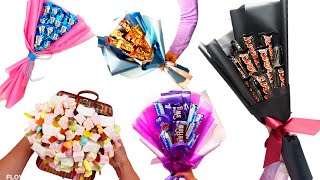 Top 5 Candy Bouquet Ideas  How to Make DIY Chocolate Bouquet [upl. by Sabine]