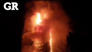 Arde torre en Emiratos Árabes Unidos [upl. by Scutt]