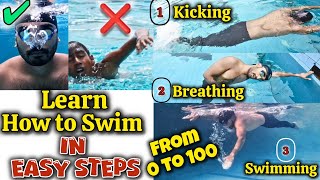 0 to 100  Swim Lesson for Beginners  Freestyle Swimming Step By Step Swimming Tips तैरना सीखें [upl. by Newg]