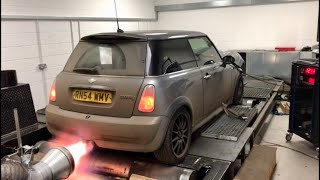 R53 Mini Cooper S Dyno Flame Perfect Touch Performance [upl. by Lakim817]