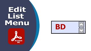 how to edit pdf form list Menu using adobe acrobat pro dc [upl. by Mylo]
