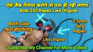 Boat Rockerz 242 Earphones 35mm Jack Fix Like Original  Both Side Not Working Solved [upl. by Neelak]