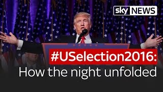 USelection2016 How the night unfolded and Donald Trump won [upl. by Jarib]