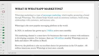 What Is WhatsApp Marketing [upl. by Nelly]