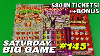 SAT BAG GAME 145 20 TRIPLE MATCH MONOPOLY FL Lottery Scratch Tickets [upl. by Kaitlynn]