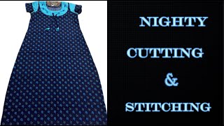 Nighty Cutting amp stitching Tutorial In Malayalam  Beginners friendly step by step tutorial [upl. by Ikik]