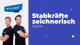 Stabkräfte mit dem zeichnerischen Knotenpunktverfahren 1 Technische Mechanik StudyHelp [upl. by Aiynot]