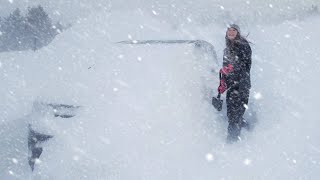 EXTREME BLIZZARD survival in a CAR no heat [upl. by Torrey]