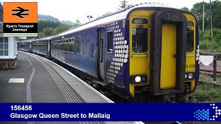 156456 Glasgow Queen Street to Mallaig [upl. by Nagiam]