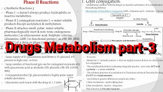 7 Introduction to Medicinal Chemistry Drugs Metabolism part3 Phase 2 Reactions [upl. by Einttirb]