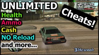 GTA San Andreas  Cheats  Infinite ammo health all weapons and more [upl. by Hax300]