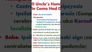 Uncal Herniation l Easy Mnemonic l Simple Explanation shorts brain [upl. by Celie314]